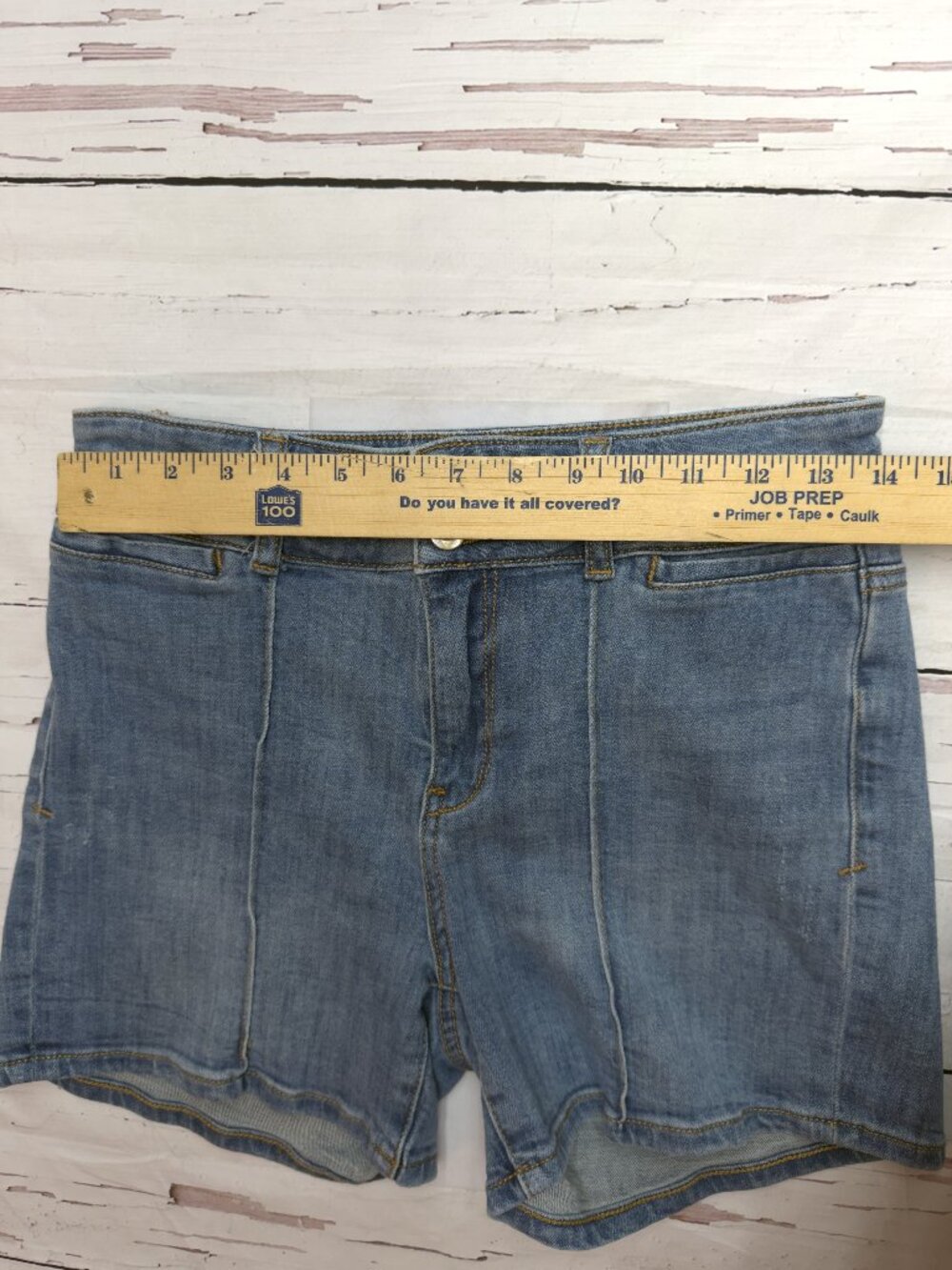 Anthropologie Pilcro Denim Shorts High Rise Seam Blue 28 Coastal Boho - Picture 8 of 8